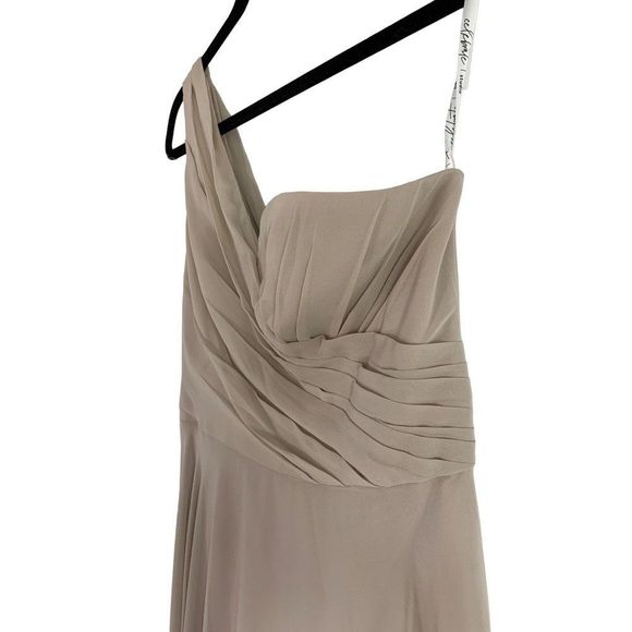 Celebrate DB Studio Size 10 Maxi Nude One Shoulder Bridesmaid Dress NWT 6334 - Picture 7 of 16